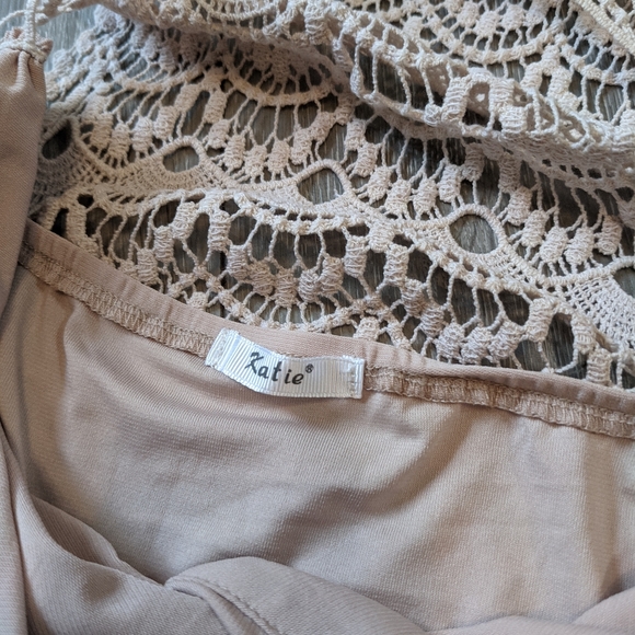 Pale Pink Crochet Back Dress - Picture 7 of 7